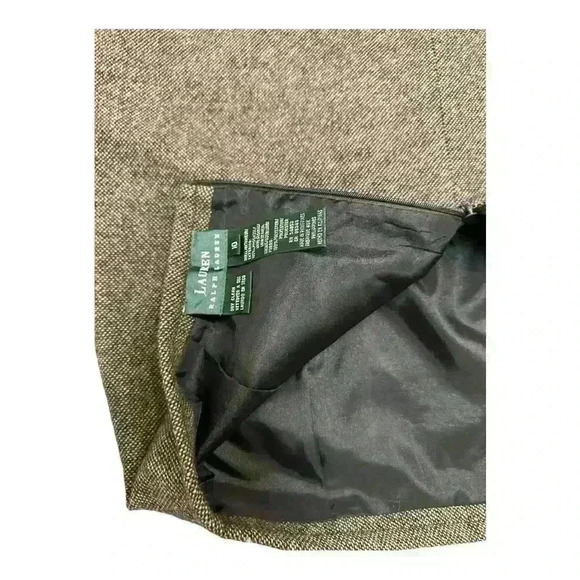 Lauren Ralph Lauren 100% Wool Black and Tan Pencil Skirt, size 10 - Picture 4 of 6